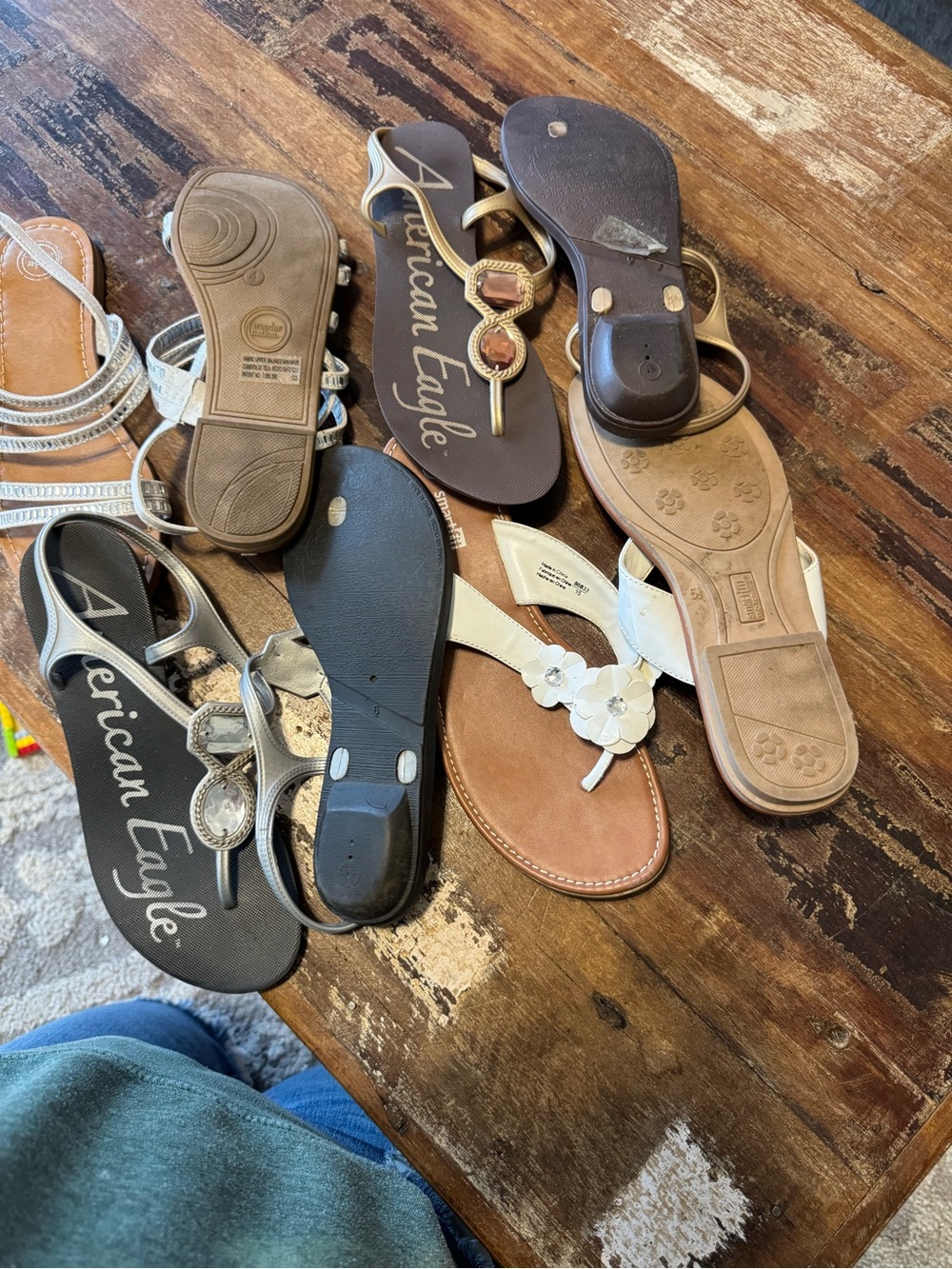 American Eagle Outfitters Mixed Brown and White Women's Sandal Assortment